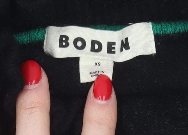 Boden Women's Black XS Cardigan with Ruffle Accents