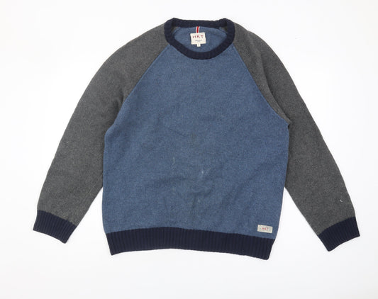 Hackett Men's Blue Pullover Jumper, L, Casual Knit