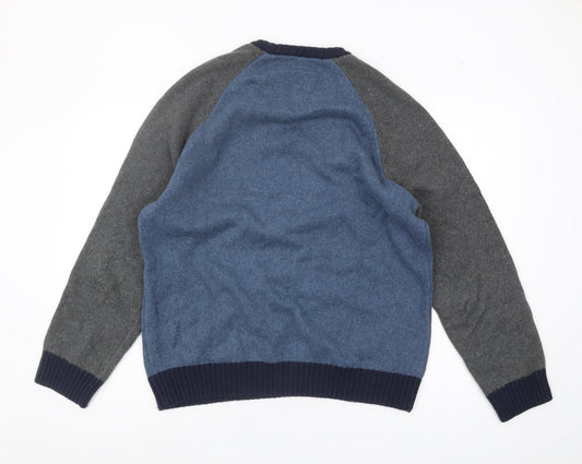Hackett Men's Blue Pullover Jumper, L, Casual Knit
