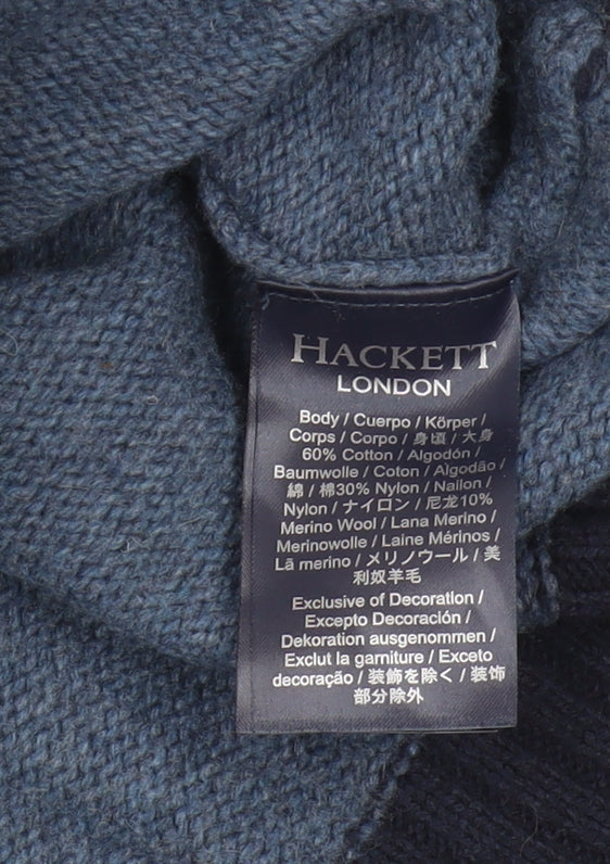 Hackett Men's Blue Pullover Jumper, L, Casual Knit