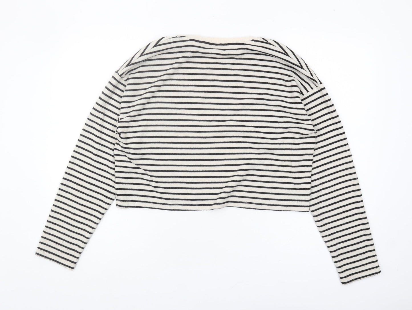 Stradivarius Women's White Striped Pullover Jumper S