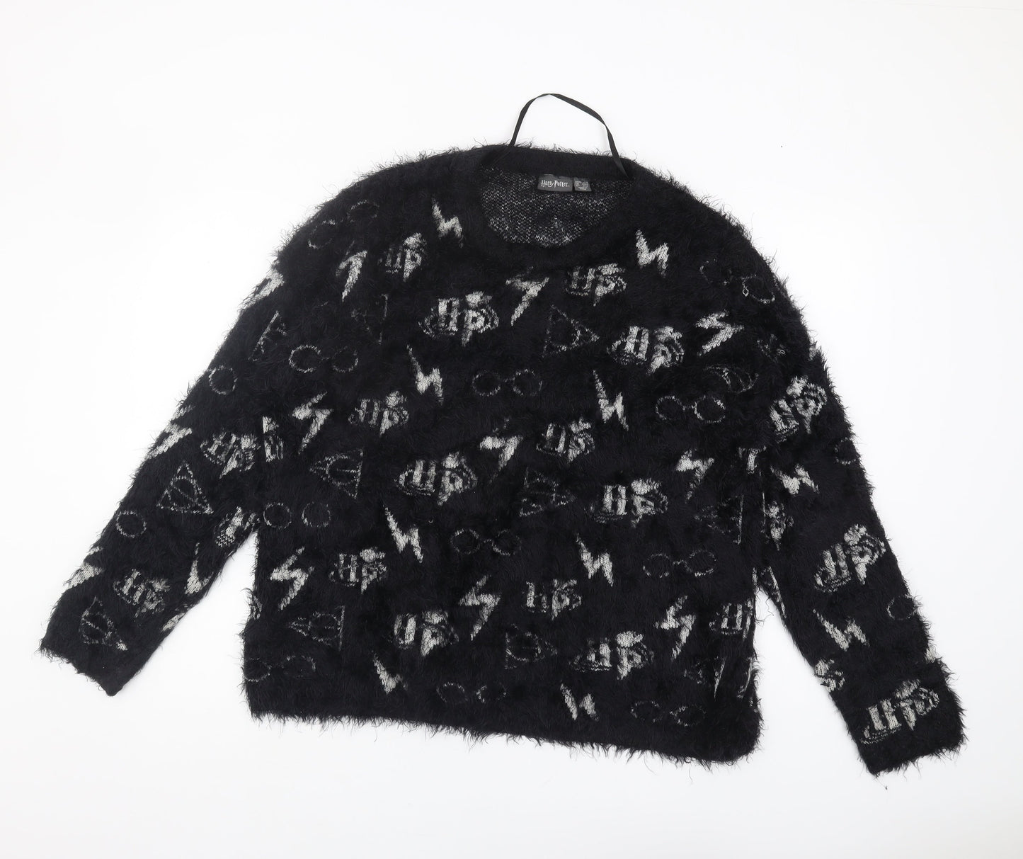 Harry Potter Women's Black Knit Jumper Size 14