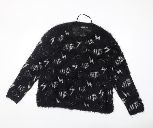 Harry Potter Women's Black Knit Jumper Size 14