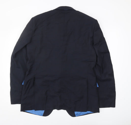 Tommy Hilfiger Men's Blue Wool Blazer Jacket Size 42