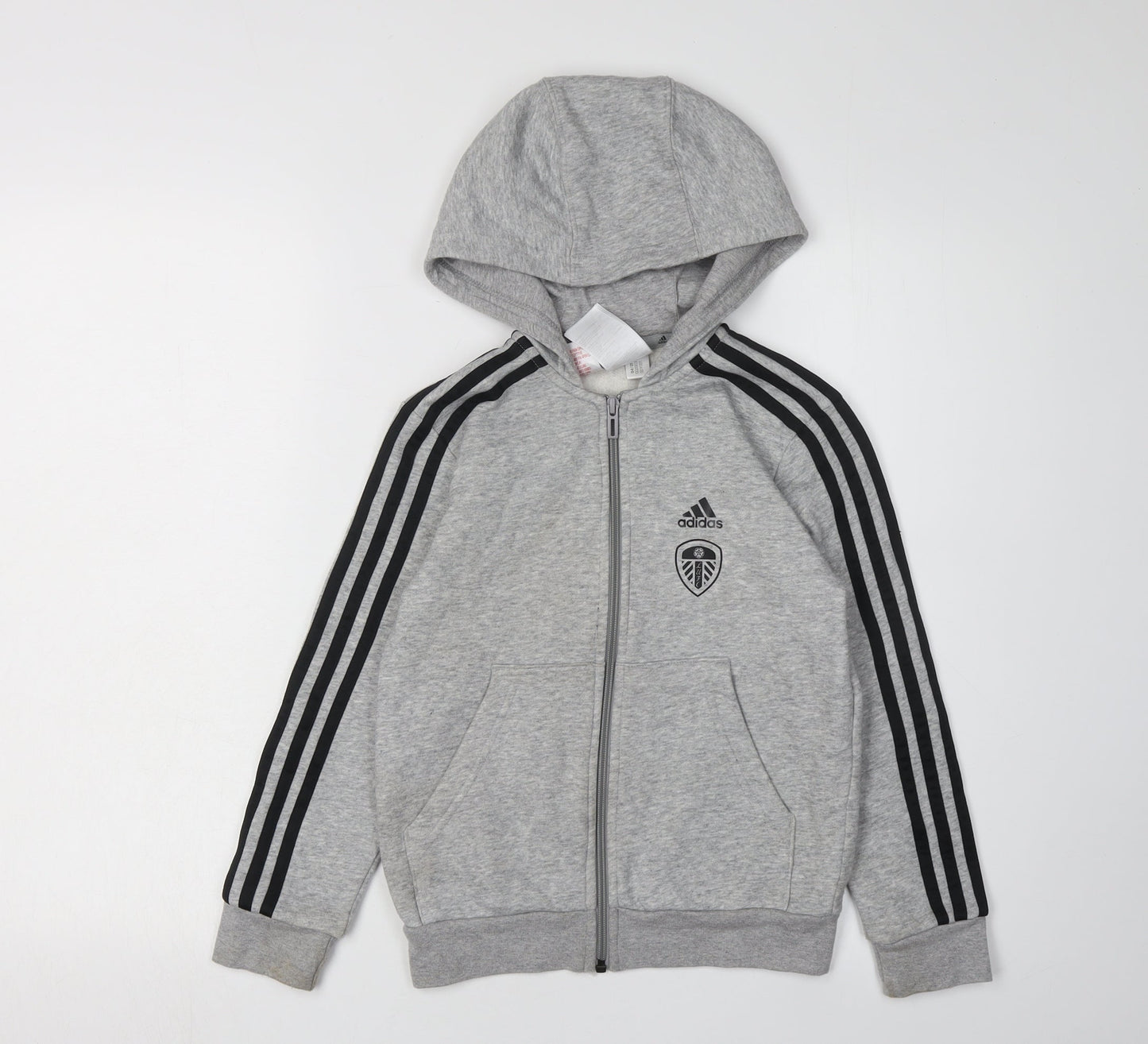 Adidas Boys Grey Full Zip Hoodie 7-8 Years