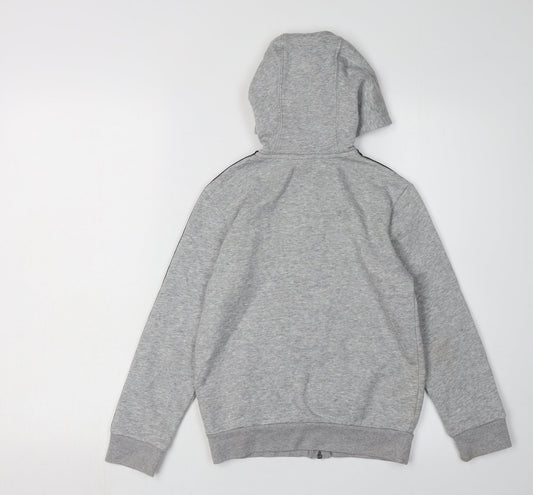 Adidas Boys Grey Full Zip Hoodie 7-8 Years