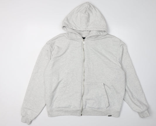 boohooMAN Men's Grey Full Zip Hoodie M