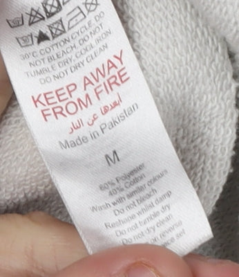 Brand and care label for boohooMAN Men's Grey Full Zip Hoodie M