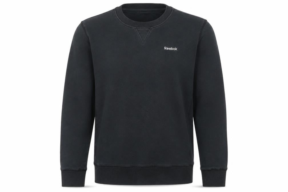 Mens UK S Regular Reebok Black Pullover Sweatshirt