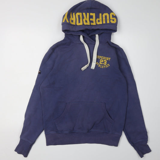 Superdry Men's Blue Pullover Hoodie, Size L, Cotton