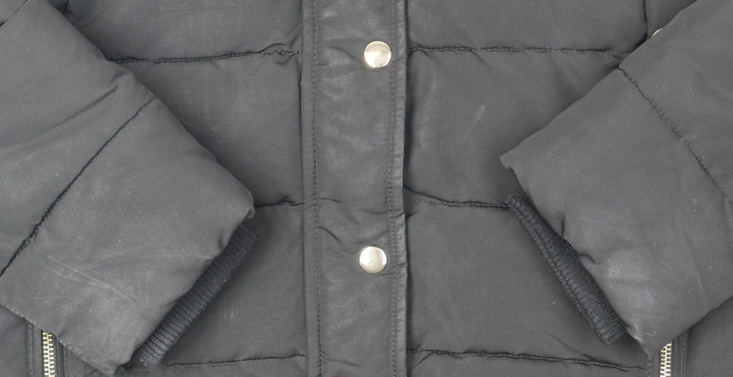 Topshop Women's Black Puffer Jacket Size 12