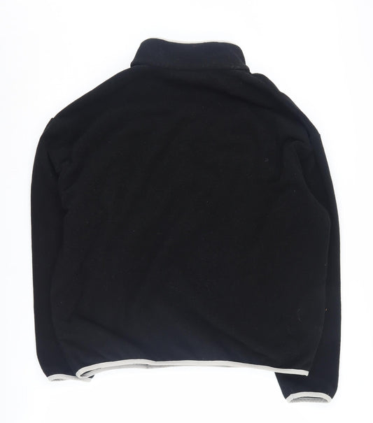 ASOS Black Fleece Sweatshirt, Unisex, L, Zip Neck