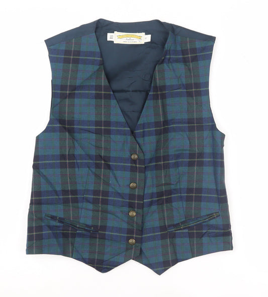 James Pringle Plaid Wool Waistcoat Unisex Size 12