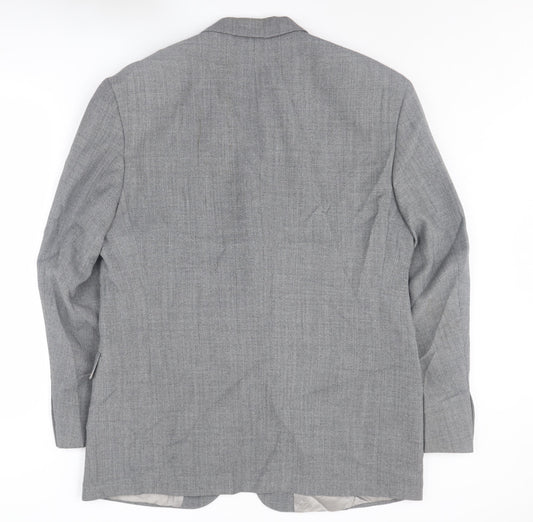 Michael Stewart Men's Grey Blazer, Size 44R, Classic Formal Jacket