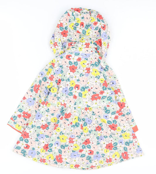 John Lewis Girls Floral Hooded Coat Multicoloured 2 Years