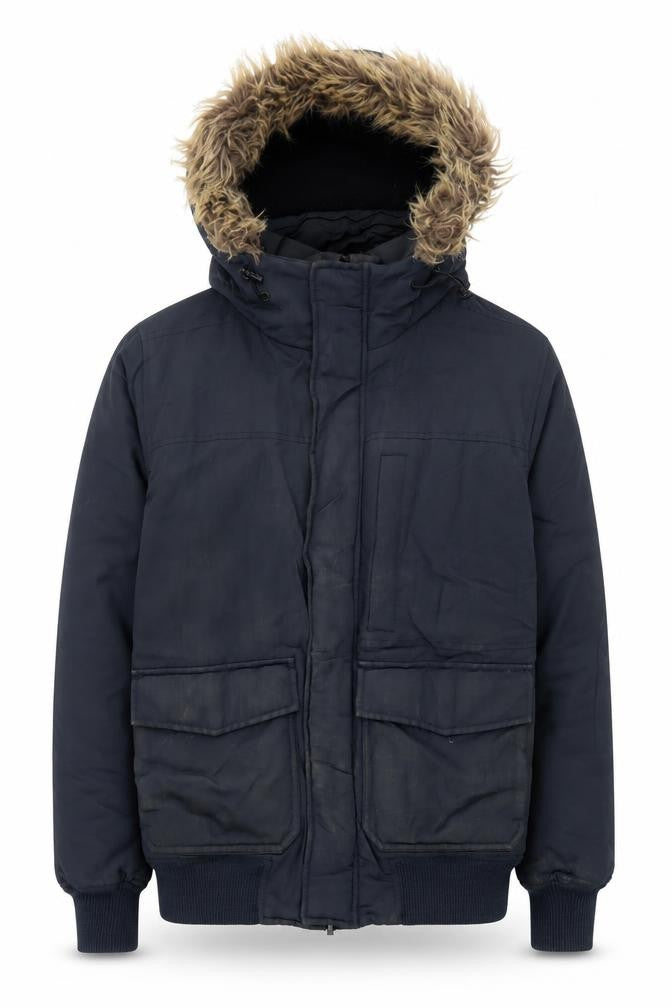 Burton Menswear Men's Black Parka Jacket - Small, Hooded, Casual