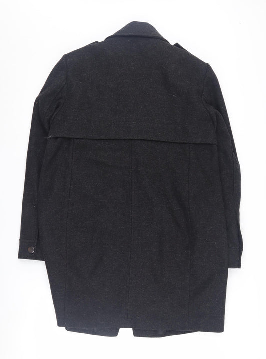 Marks and Spencer Women's Black Wool Overcoat Size 12