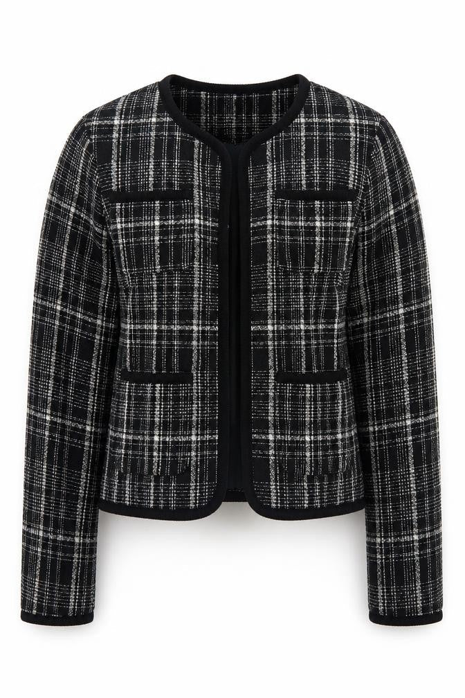 Marks and Spencer Women's Black Checked Suit Jacket Size 10