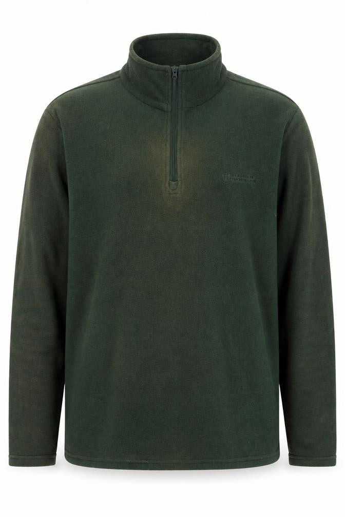 Mens UK L Regular Mountain Warehouse Green 1/4 Zip Sweatshirt