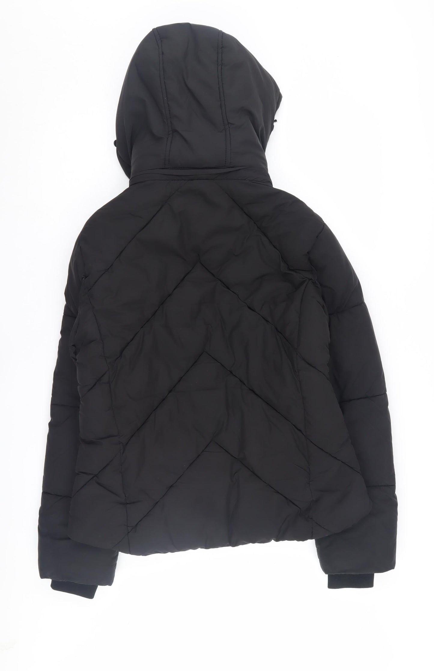 Topshop Women's Black Puffer Jacket Size 6