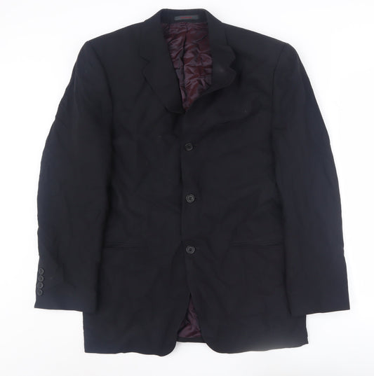 Ted Baker Black Wool Blazer Men's 38R Single-Breasted