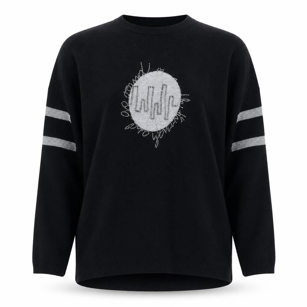 Front view of Faber Woman Black jumper, size 14, Classic Style