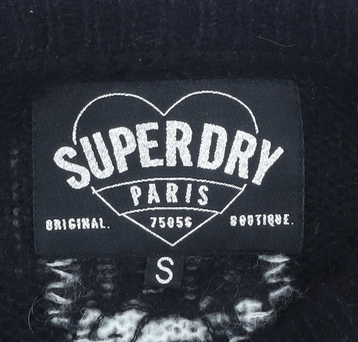 Superdry Women's Black Polka Dot Pullover Jumper S