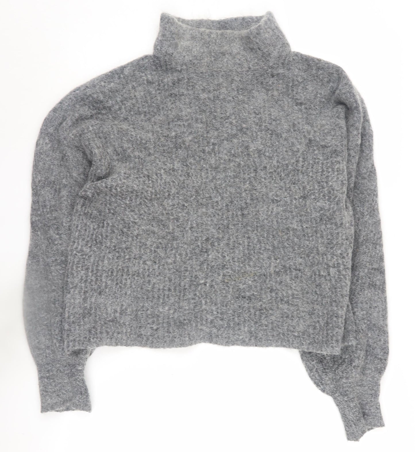 Warehouse Women's Grey Mock Neck Pullover Jumper, M