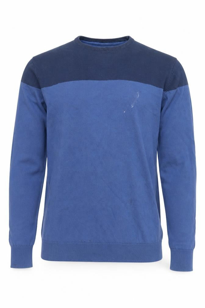 Angelo Litrico Men's Blue M Cotton Pullover Jumper