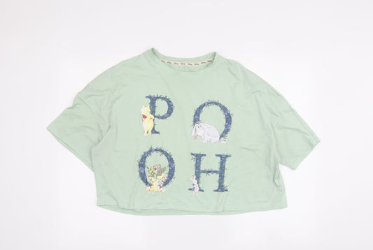Disney Cropped T-Shirt for Women, Green XS