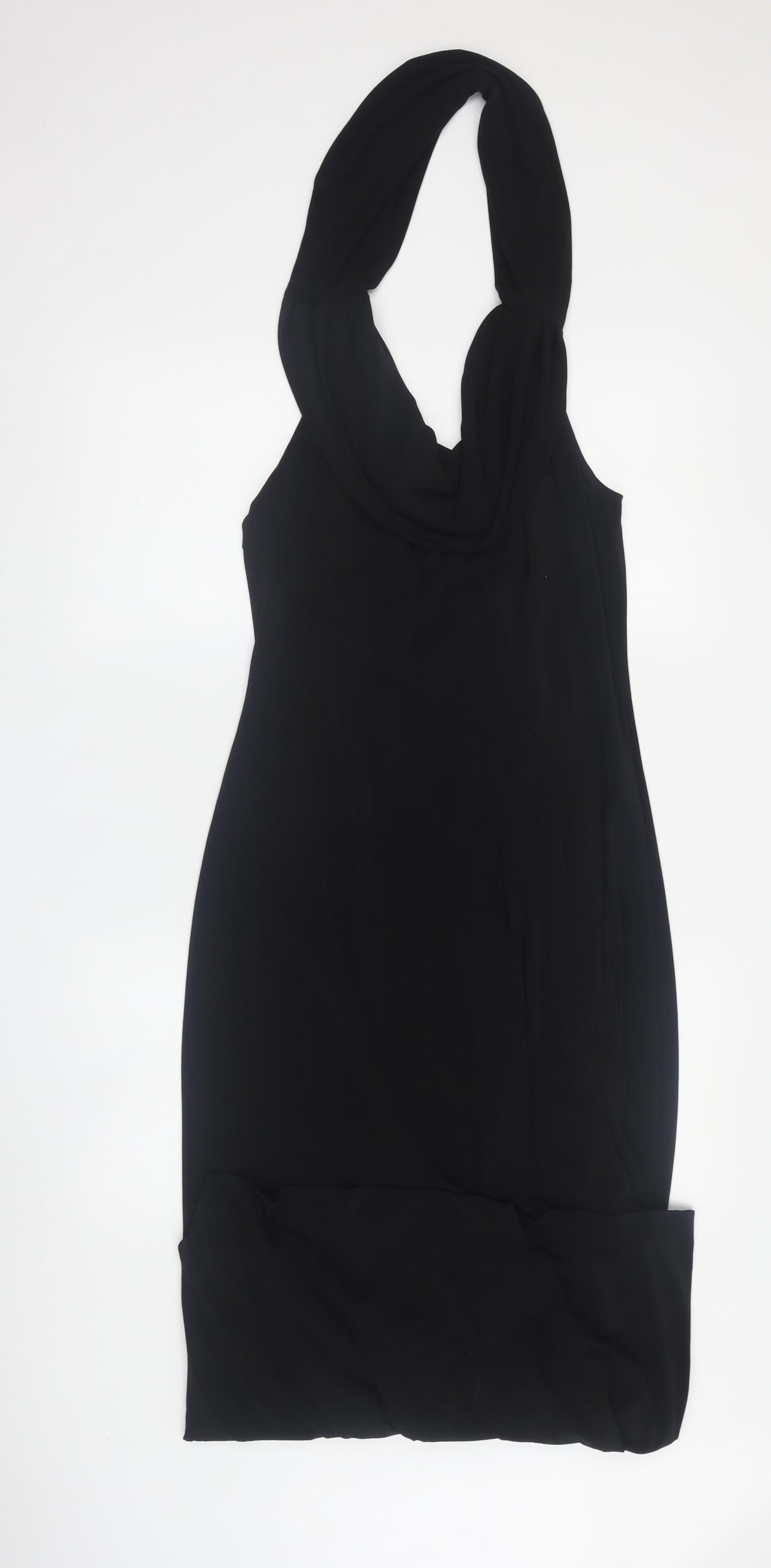 Minuet Petite Black Sleeveless Halter Dress, Size 12