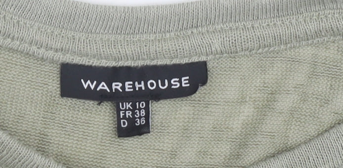 Warehouse Women's Green Basic T-Shirt Size 10