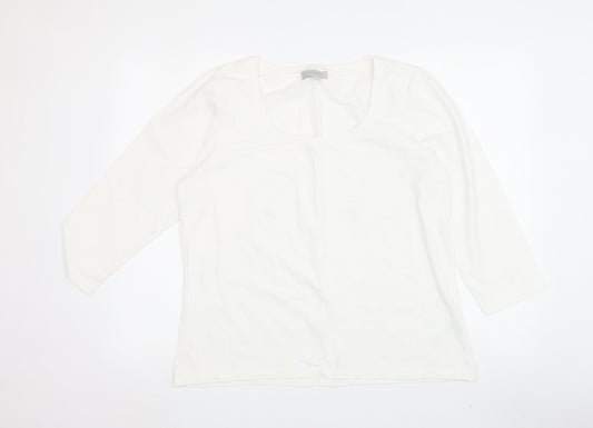 Hobbs Women White XL Scoop Neck Top