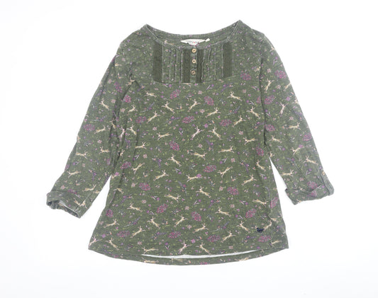 Edinburgh Woollen Mill Women’s Green Floral Tunic Blouse