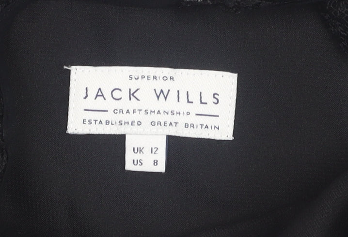 Jack Wills Women’s Black Lace Short Sleeve Dress 12