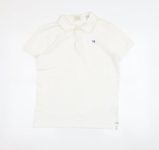 Scotch & Soda Women's White Polo 14 Regular Short Sleeve