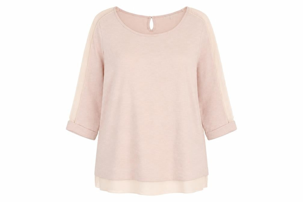 RJR. John Rocha Pink Women's T-Shirt, Size 14, 3/4 Sleeve