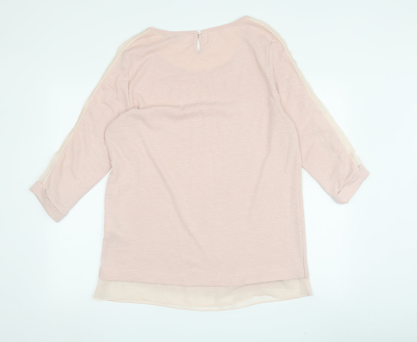 RJR. John Rocha Pink Women's T-Shirt, Size 14, 3/4 Sleeve