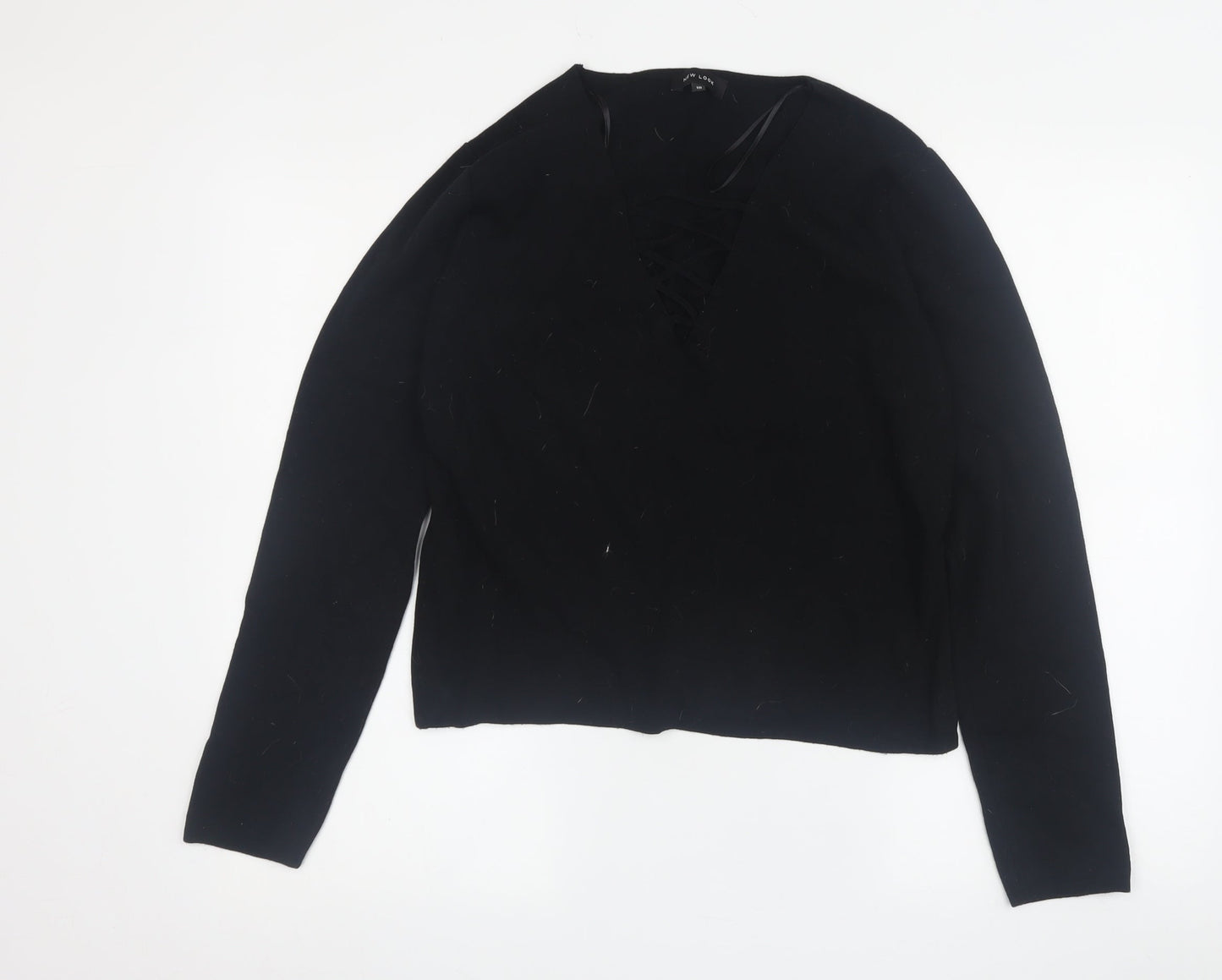 New Look Women's Black Jumper Size 18 Viscose Nylon