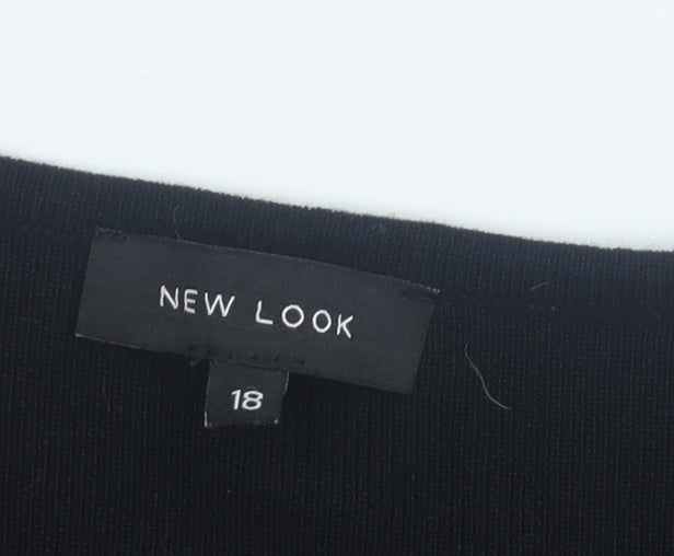New Look Women's Black Jumper Size 18 Viscose Nylon