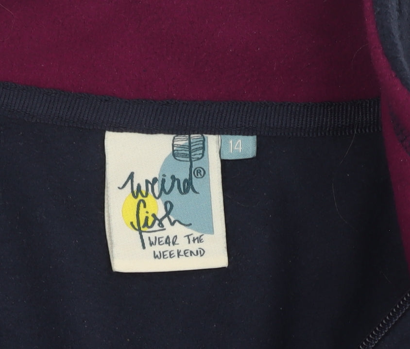 Weird Fish Women's Blue Fleece Jacket Size 14 Casual