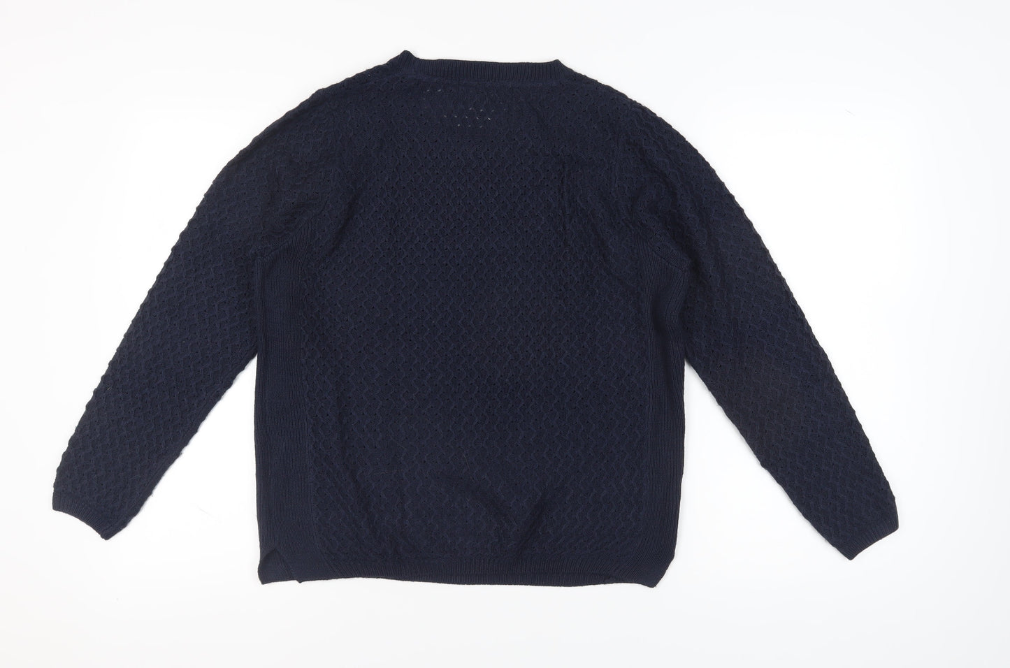 Isle Essentials Women's Blue Crew Neck Jumper M