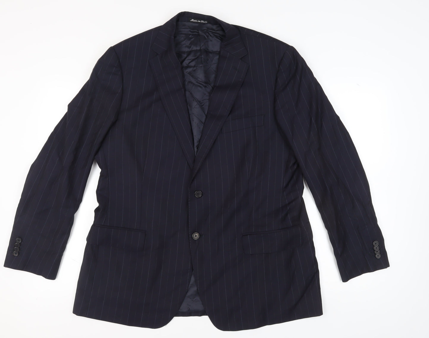REDA Men's Blue Striped Suit Jacket - Size 48R, Business Formal