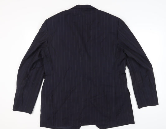 REDA Men's Blue Striped Suit Jacket - Size 48R, Business Formal