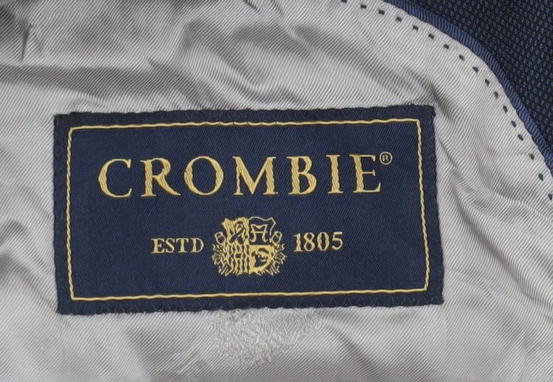 Crombie Men's Blue Wool Blazer, Size 40R, Business Formal