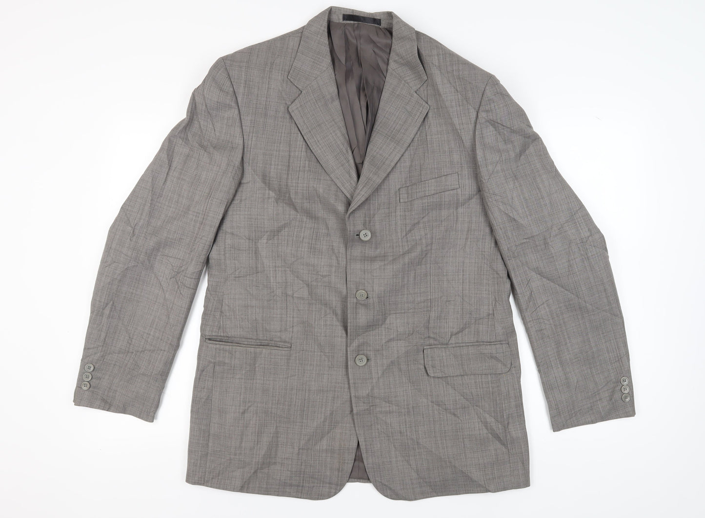 Zantos Men's Grey Check Blazer, Size 42, Business Wear