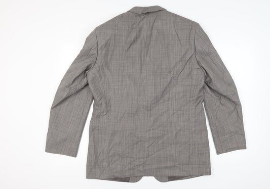 Zantos Men's Grey Check Blazer, Size 42, Business Wear