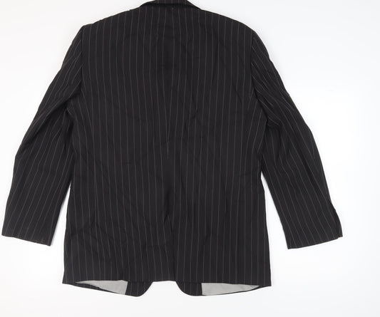 Daniel Grahame Men's Black Striped Blazer, Size 42R