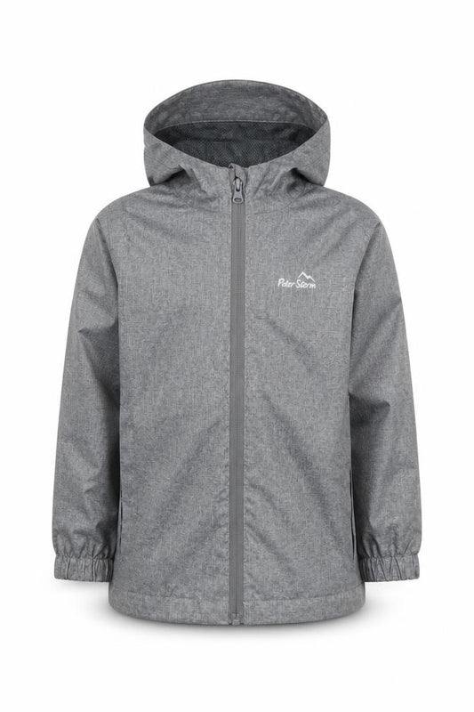 Peter Storm Boys' Grey Rain Coat 5-6 Years Waterproof Hooded