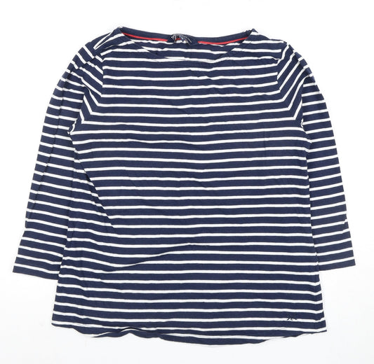 Crew Clothing Women's Blue Striped T-Shirt Size 12